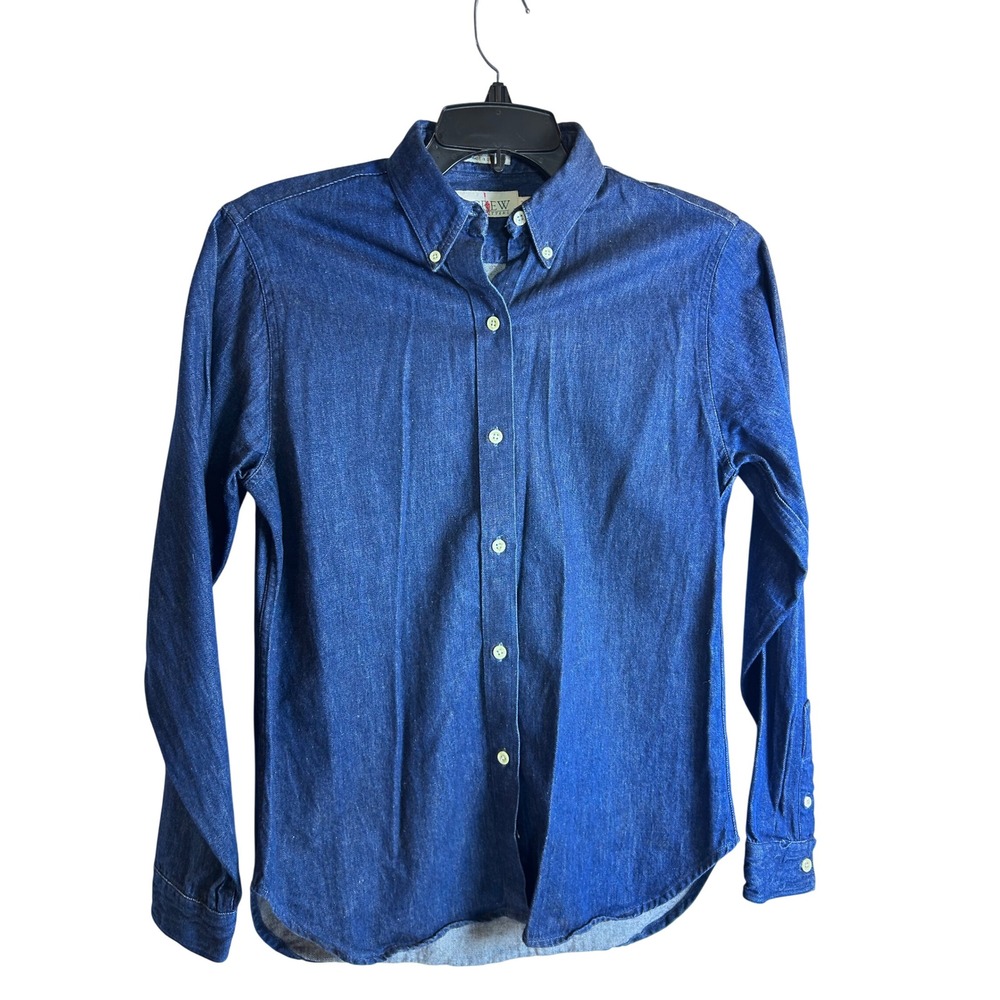 J.Crew Button Down Shirt Size M Blue Denim Long Sleeve Cotton Women